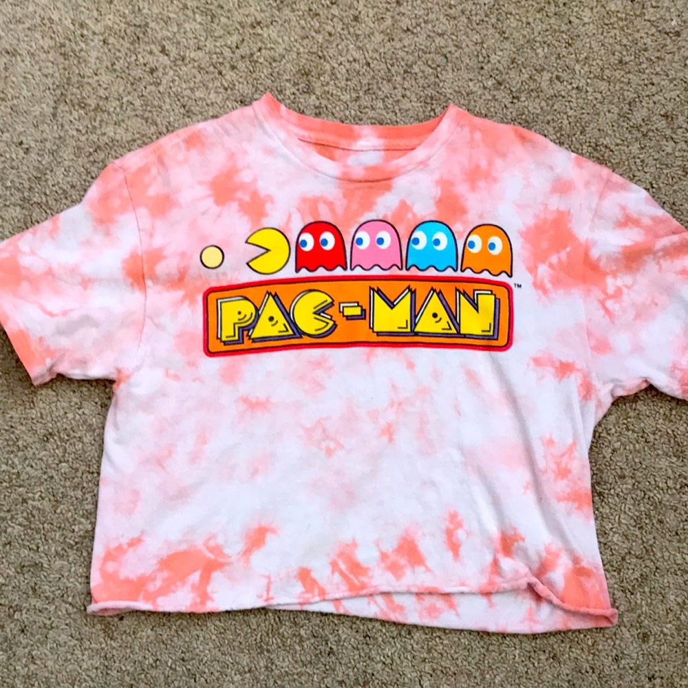 Pink and white Pac Man shirt